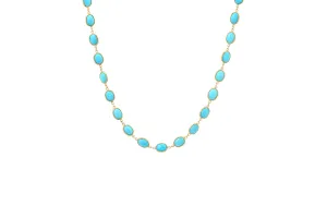 Oval Turquoise Chain Necklace