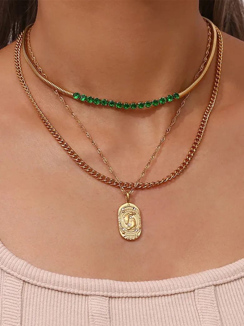 Oval Zircon Constellation Necklace