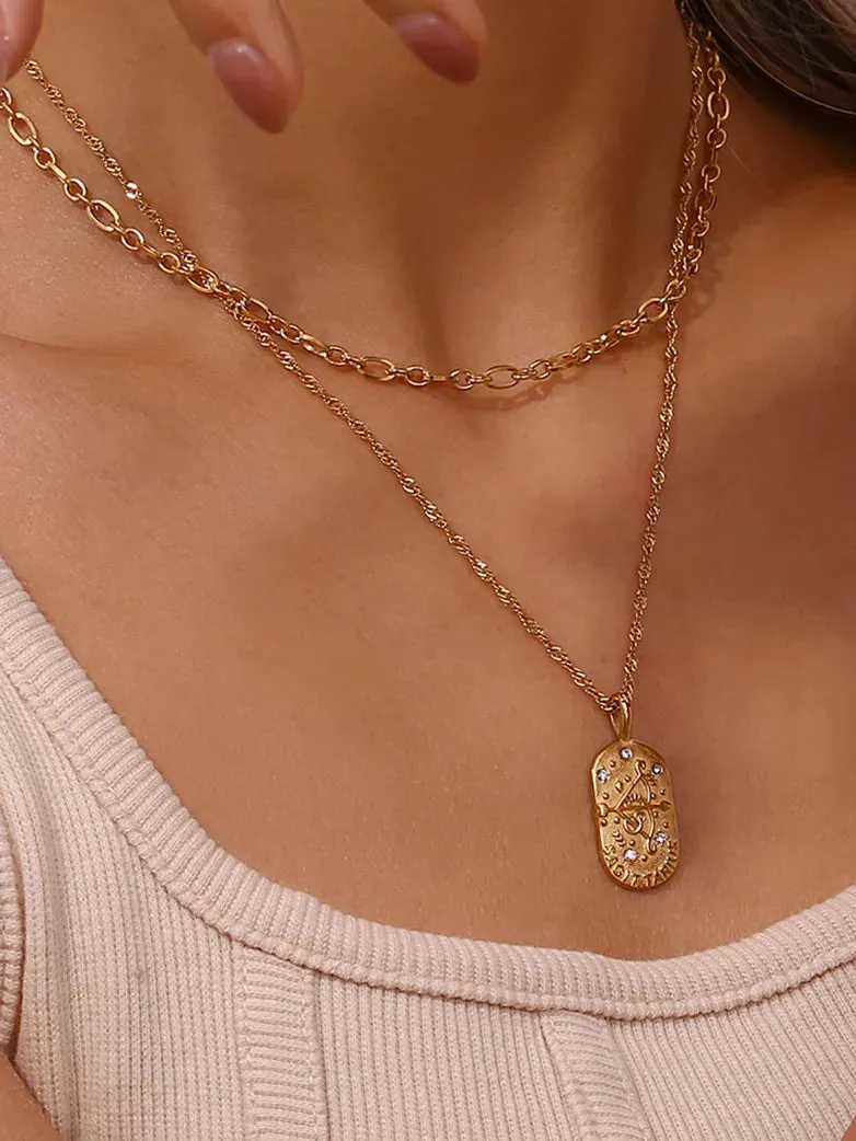 Oval Zircon Constellation Necklace