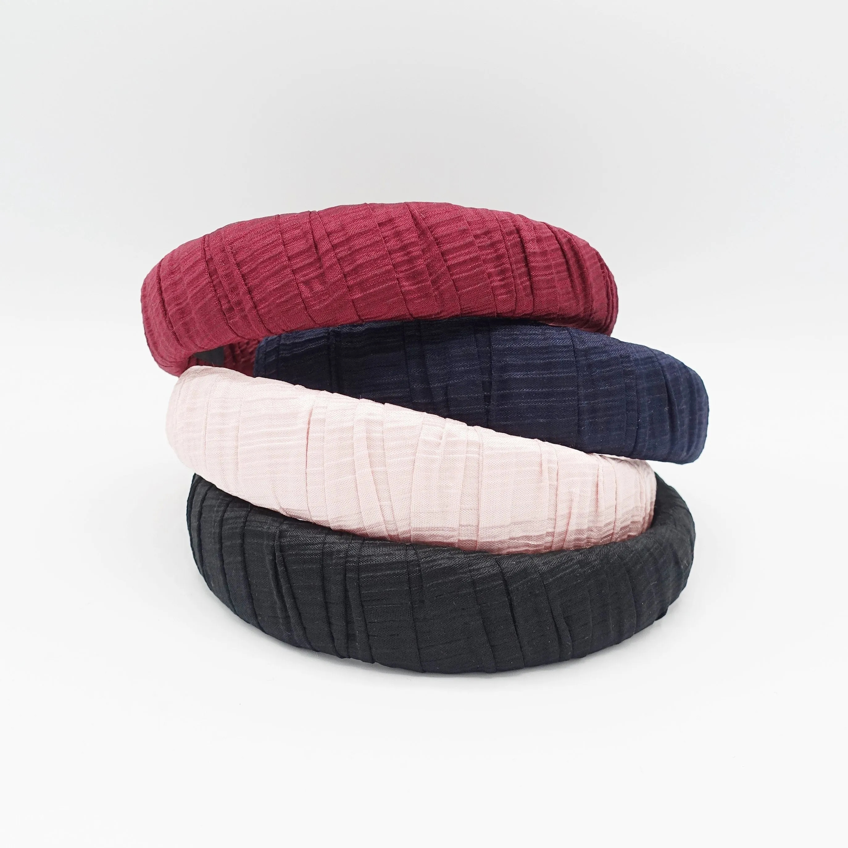 padded headband corrugated fabric wrap hairband pleated women hair accessory