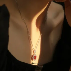 Padparadscha Sunset Aurora Sapphire Necklace