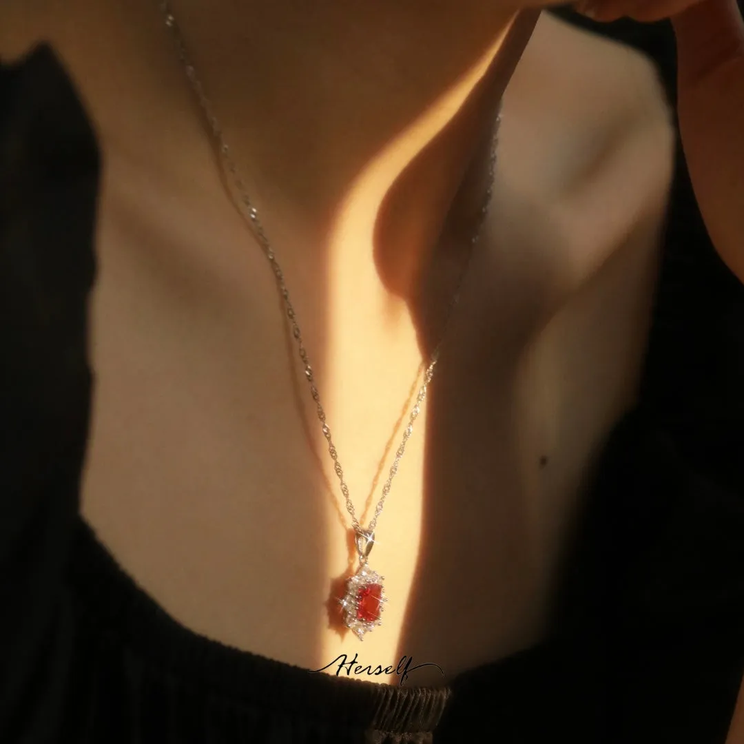 Padparadscha Sunset Aurora Sapphire Necklace