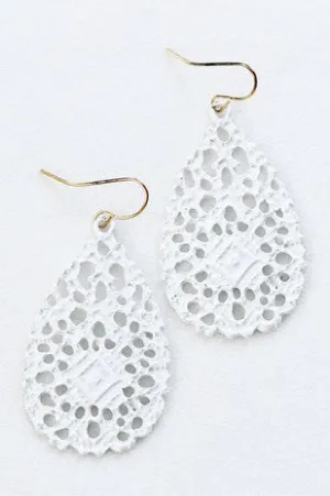 Painted Lasercut Metal Filigree Earrings