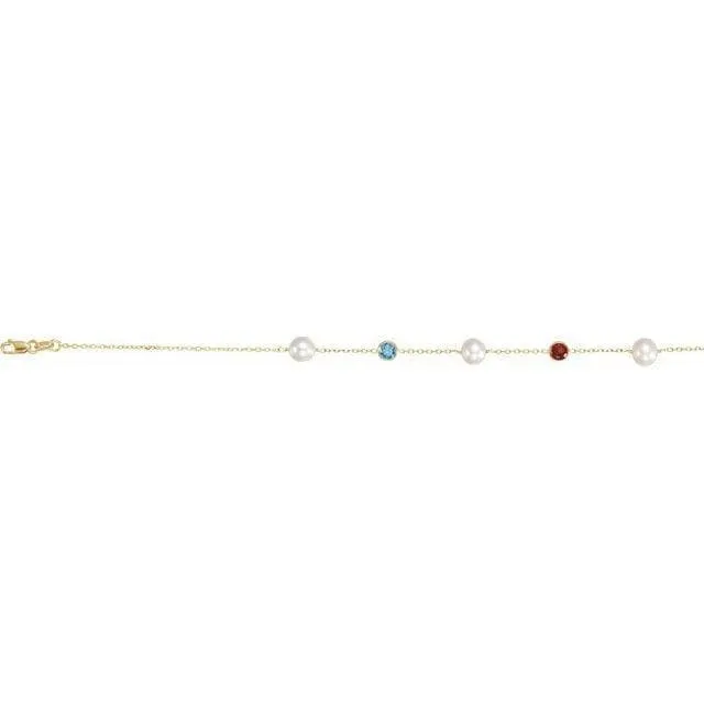 Pearl & Multi-Gemstone Station Necklace at Regard Jewelry in Austin, Texas