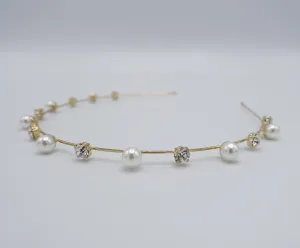 pearl rhinestone headband, thin headband, pearl thin headband