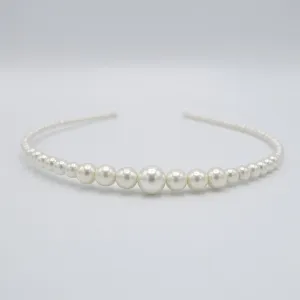 pearl thin headband graduated elegant hair accessory for women