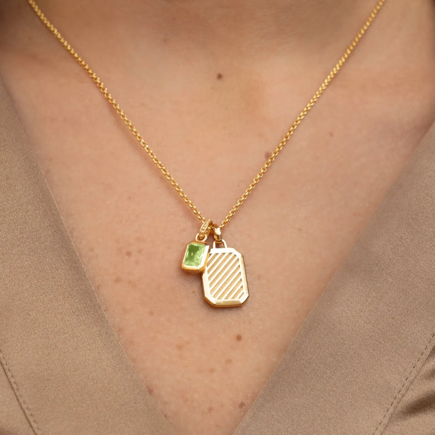 Peridot Octagon Humbug Necklace