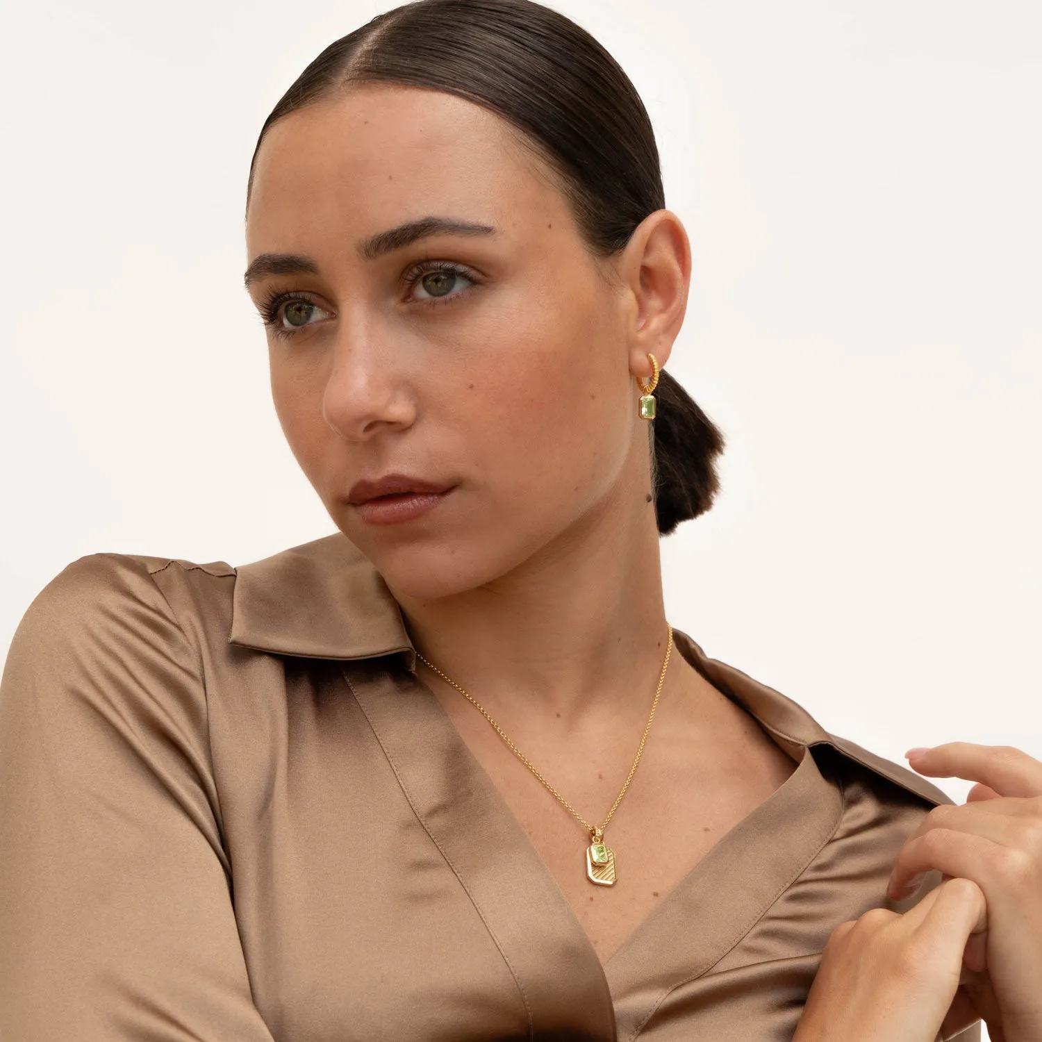 Peridot Octagon Humbug Necklace