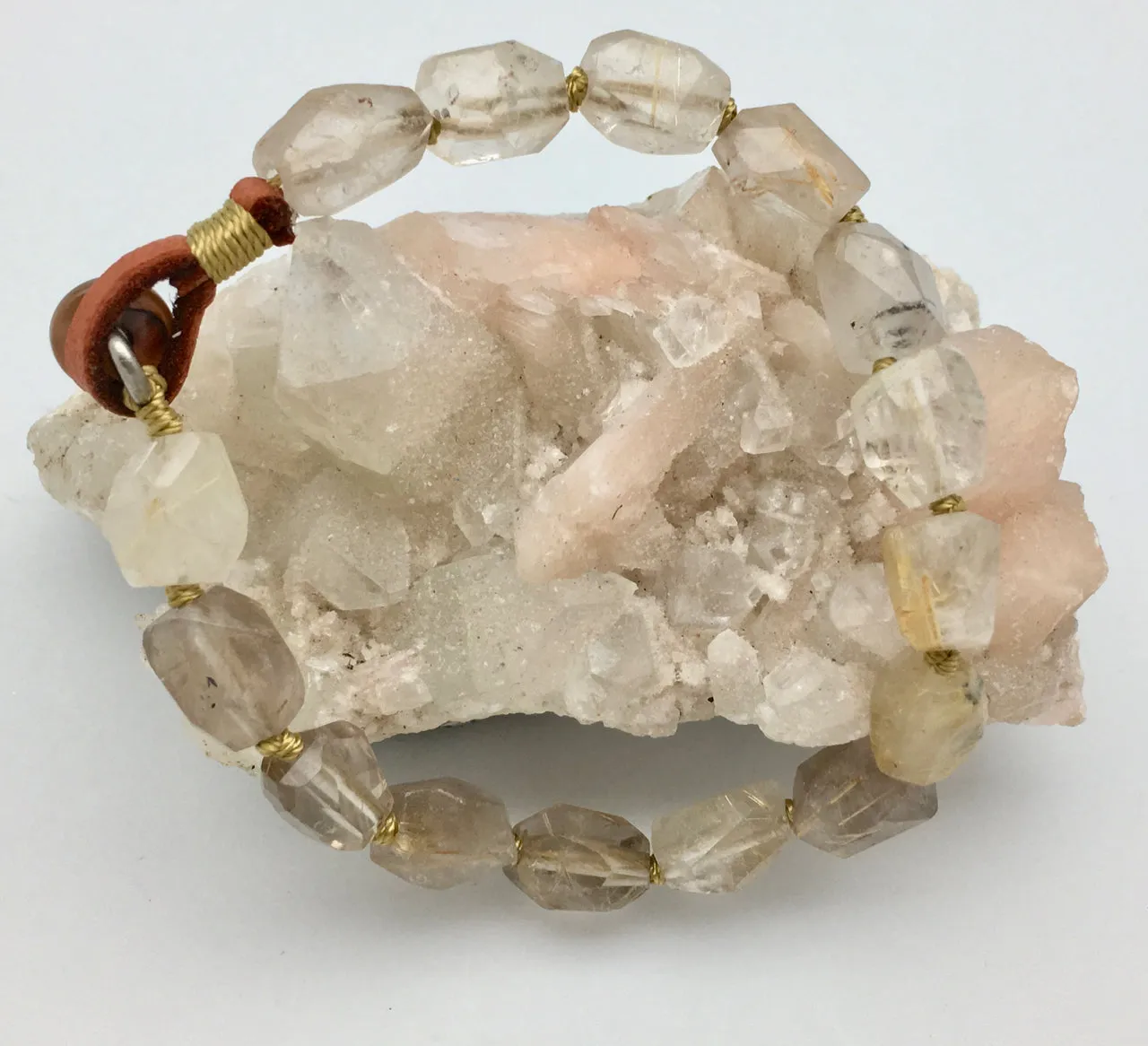 Peyote Bird Faceted Smokey Quartz Bracelet