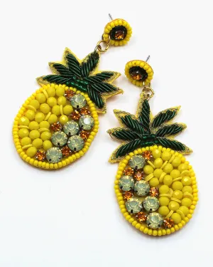 Pineapple Beaded Earrings