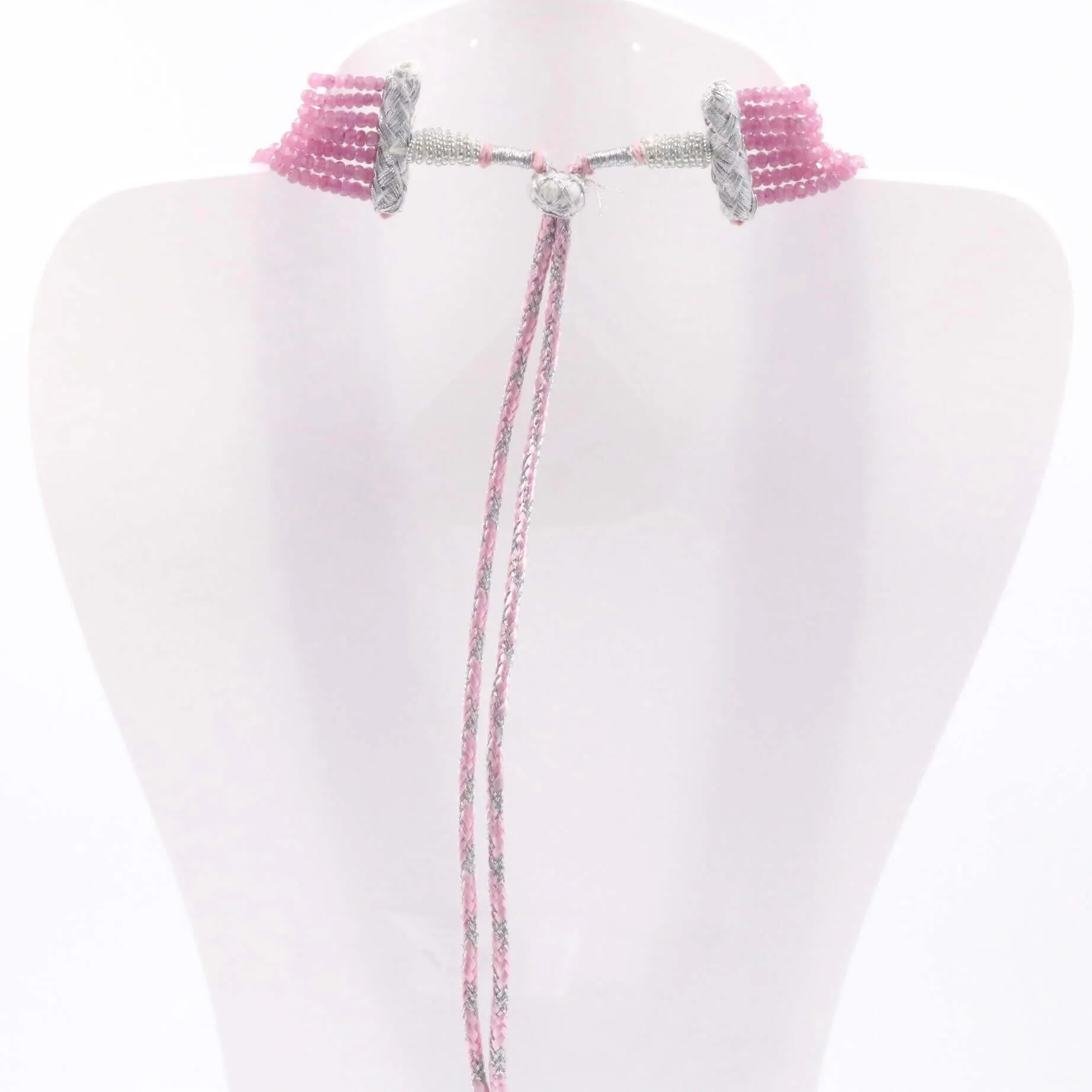 Pink Sapphire Necklace Layered Necklace Beaded Necklace Gemstone Necklace Pink Necklace Long Necklace Sapphire Necklace SKU: 6143261