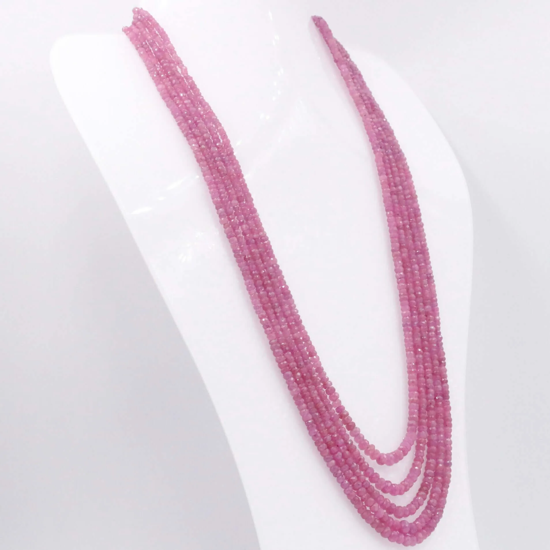 Pink Sapphire Necklace Layered Necklace Beaded Necklace Gemstone Necklace Pink Necklace Long Necklace Sapphire Necklace SKU: 6143261