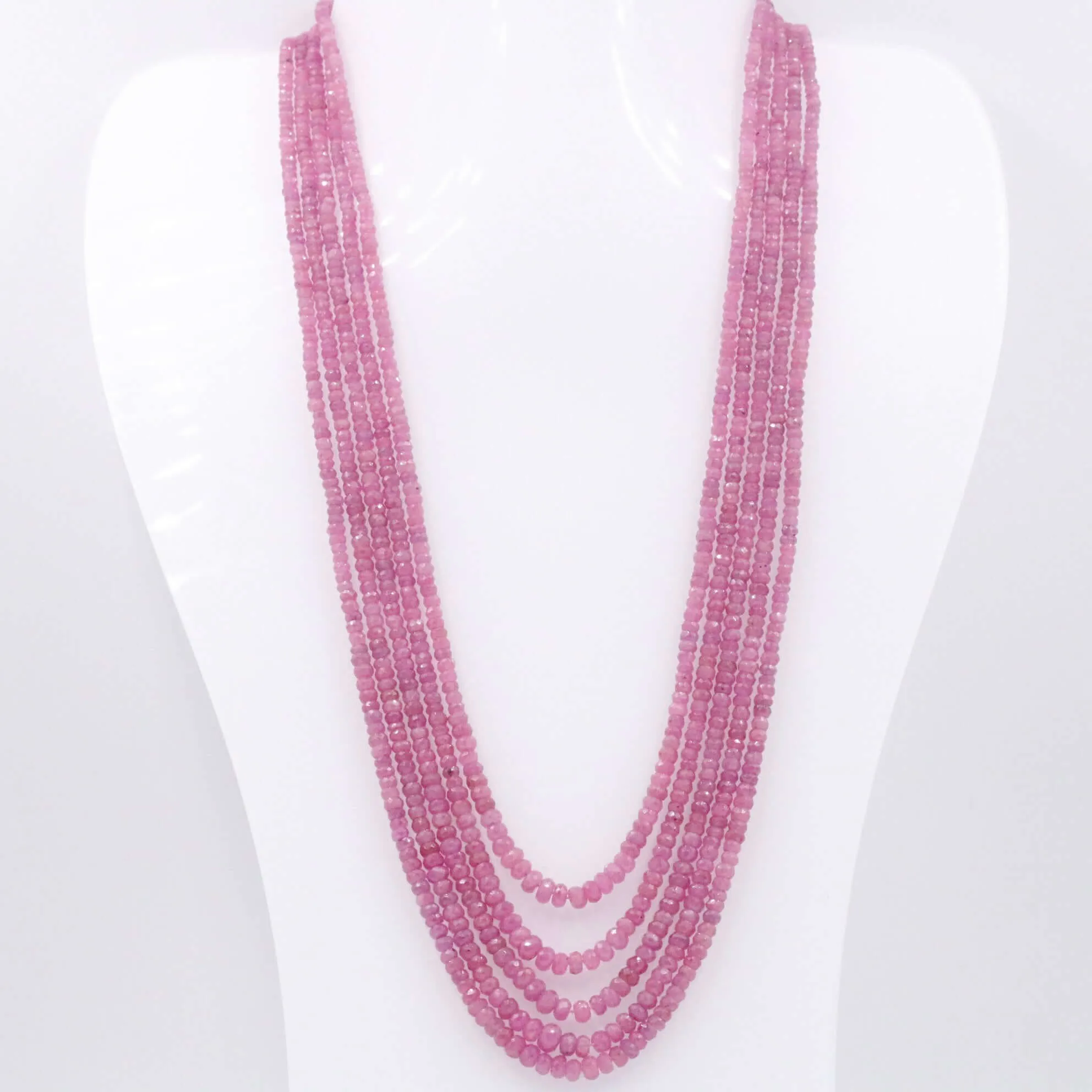 Pink Sapphire Necklace Layered Necklace Beaded Necklace Gemstone Necklace Pink Necklace Long Necklace Sapphire Necklace SKU: 6143261
