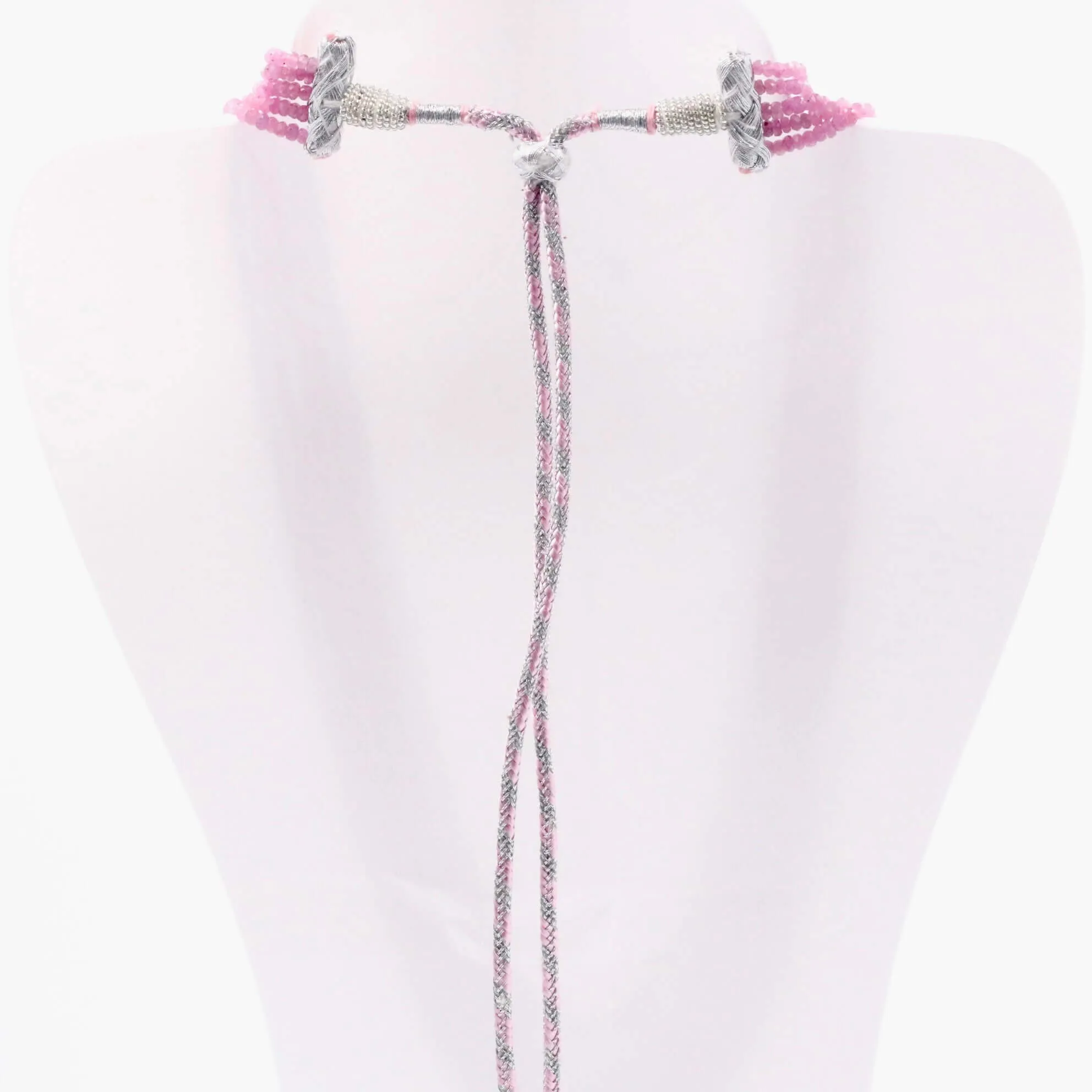 Pink Sapphire Necklace Layered Necklace Beaded Necklace Gemstone Necklace Pink Necklace Long Necklace Sapphire Necklace SKU: 6143261