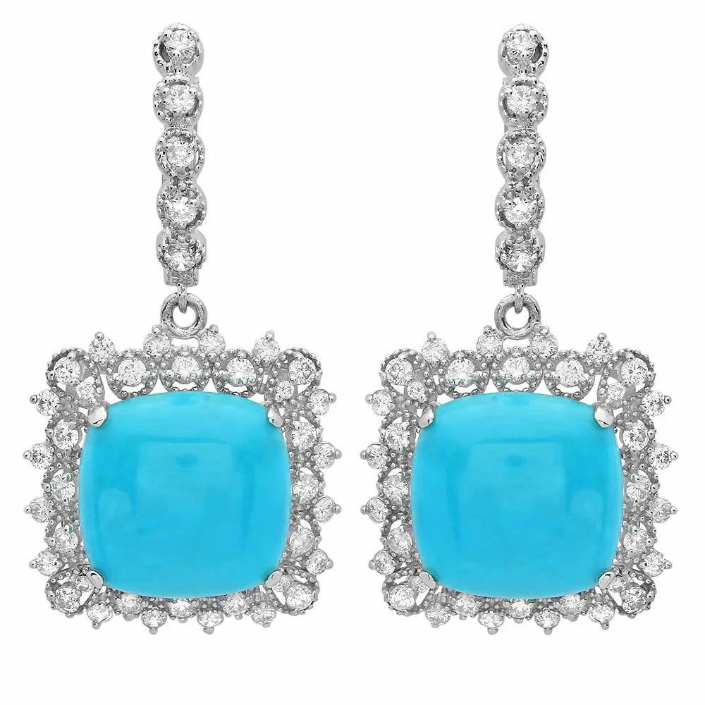 PMI 14W@9.4 82RD1@1.64 2TQ@14.45 TURQUOISE EARRINGS