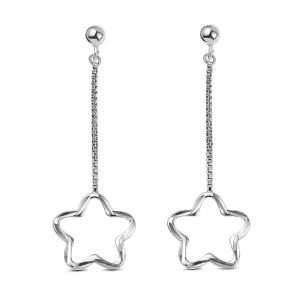 POM Silver Star Dangle Earrings