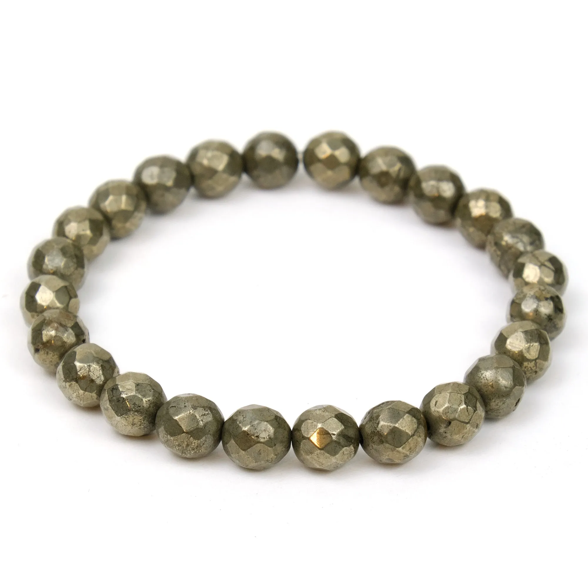 Pyrite Faceted Bracelet on Elastic Cord