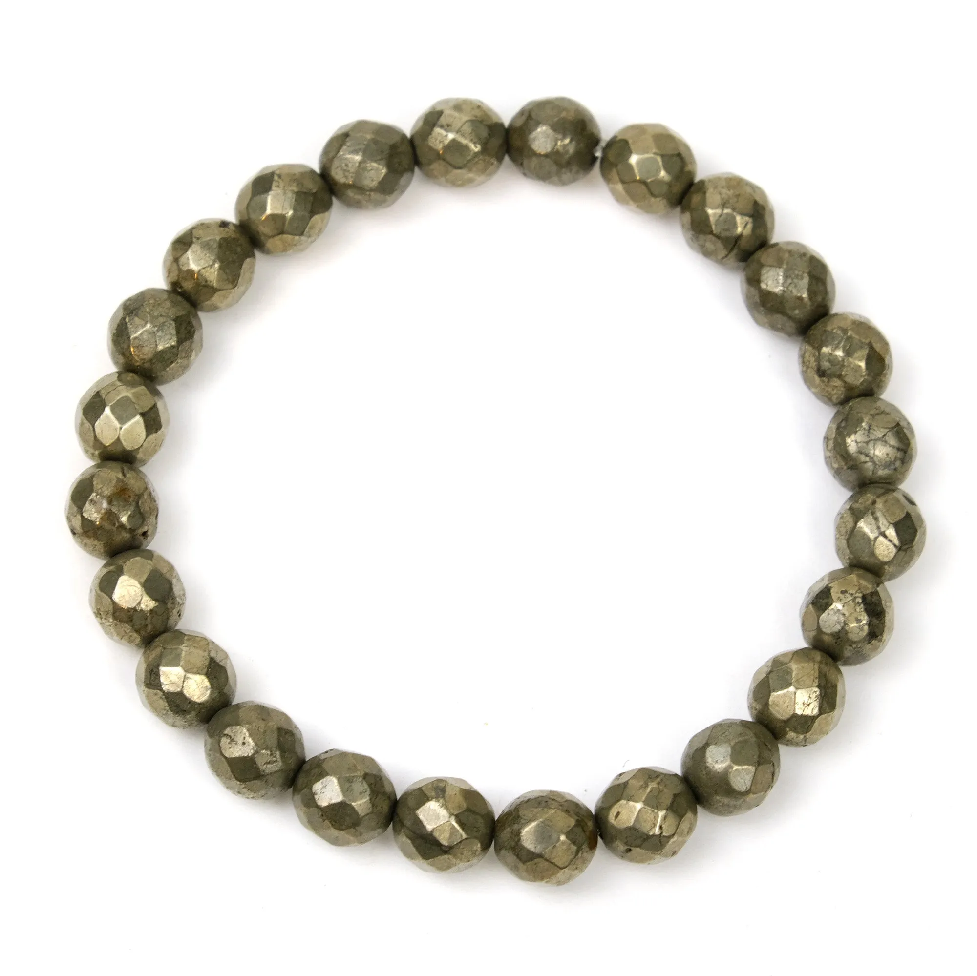Pyrite Faceted Bracelet on Elastic Cord