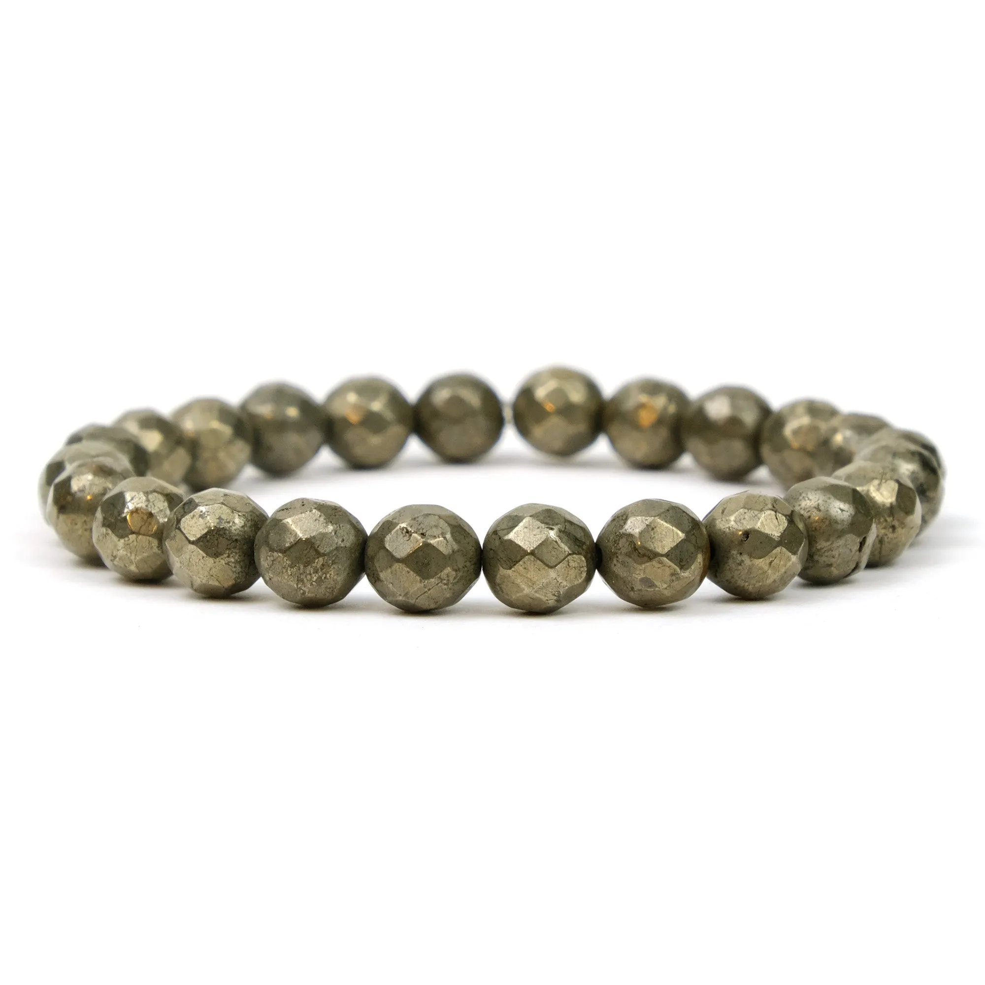 Pyrite Faceted Bracelet on Elastic Cord
