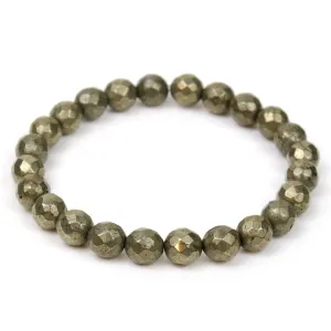 Pyrite Faceted Bracelet on Elastic Cord