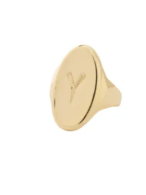 "Y" Signet Statement Ring - RFK54BGMTL