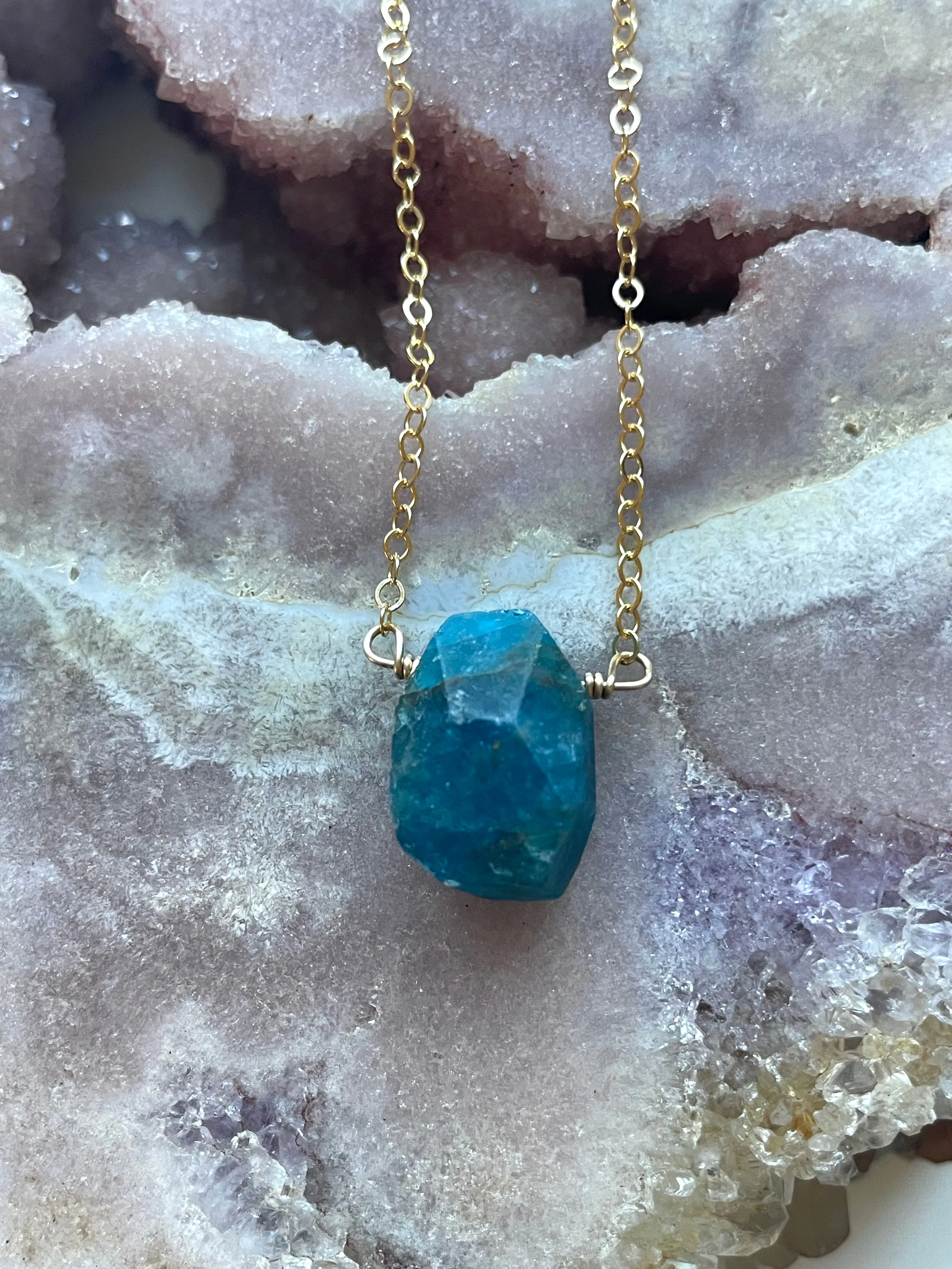 Raw Apatite Necklace