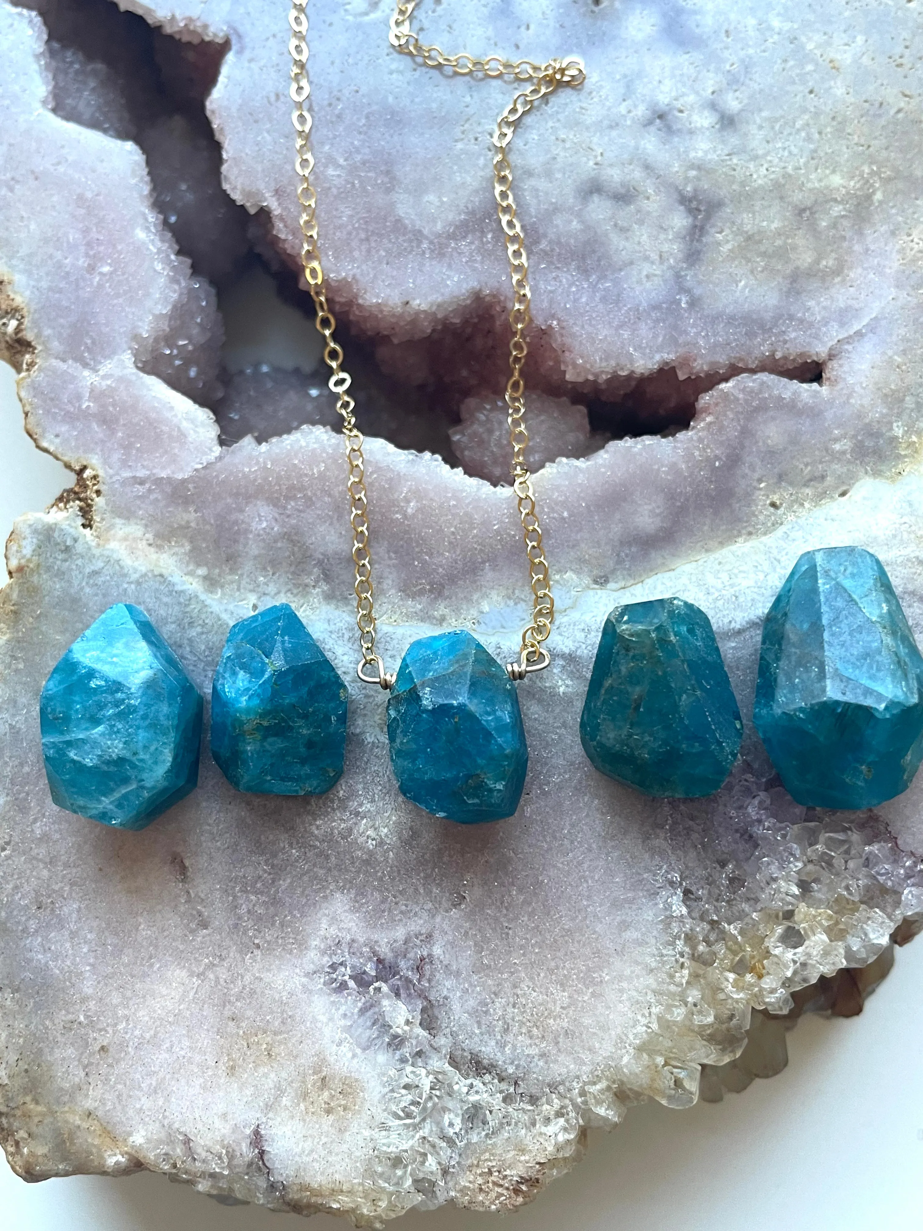 Raw Apatite Necklace