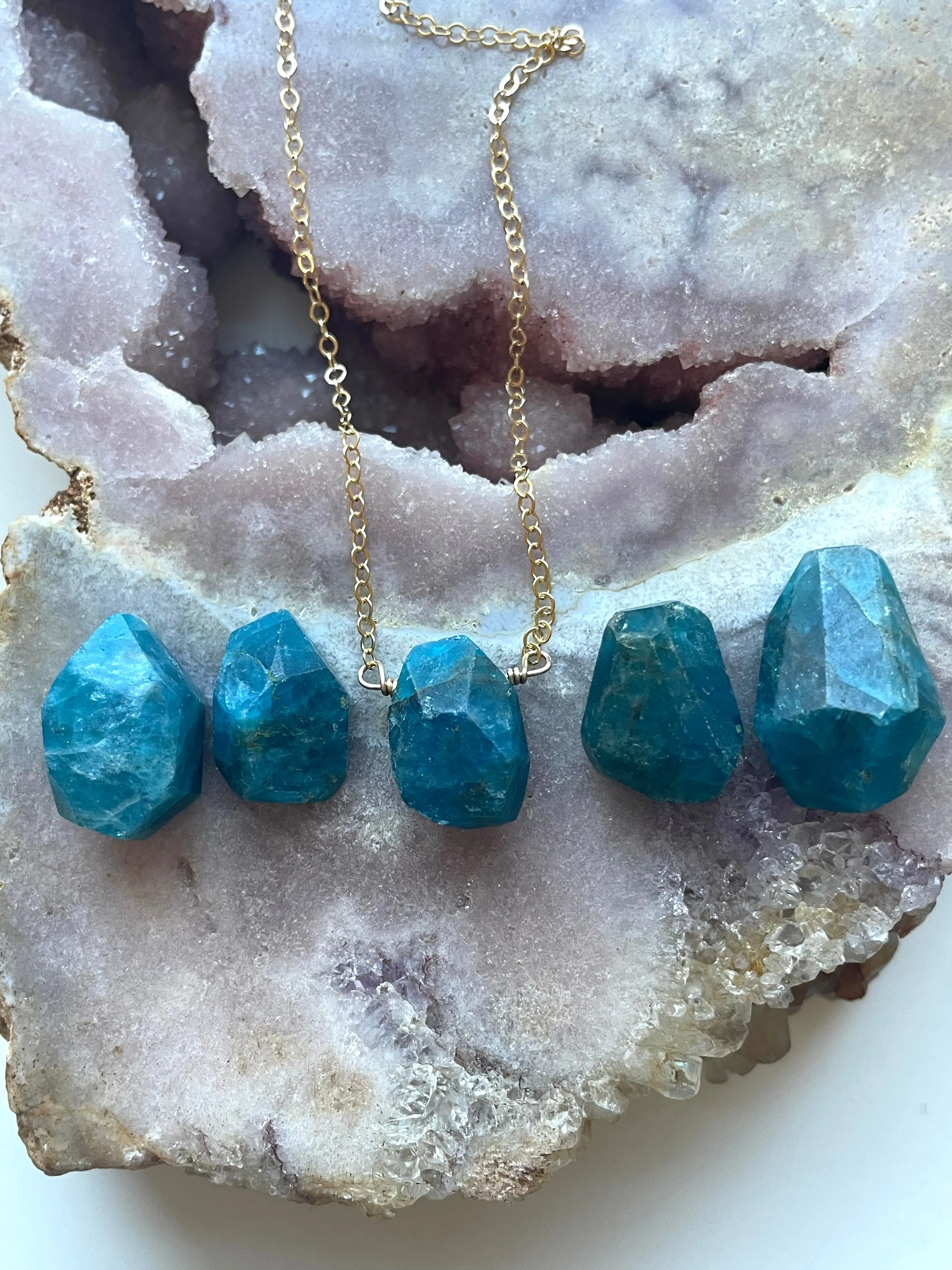 Raw Apatite Necklace
