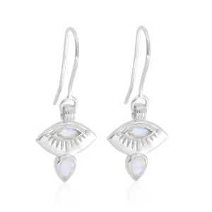Ray Moonstone Silver Earrings
