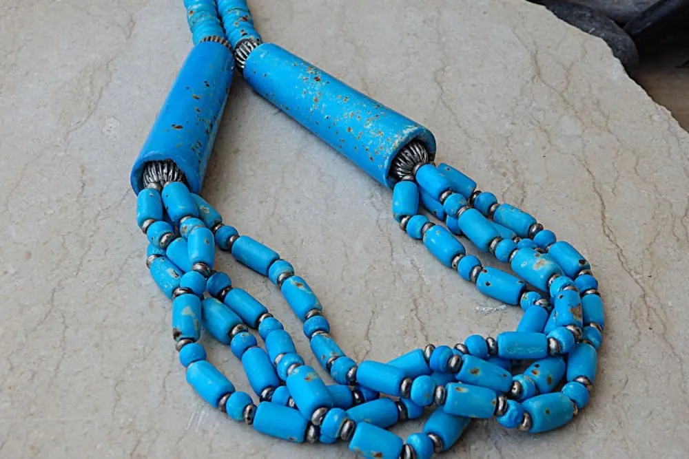 Real turquoise beads necklace