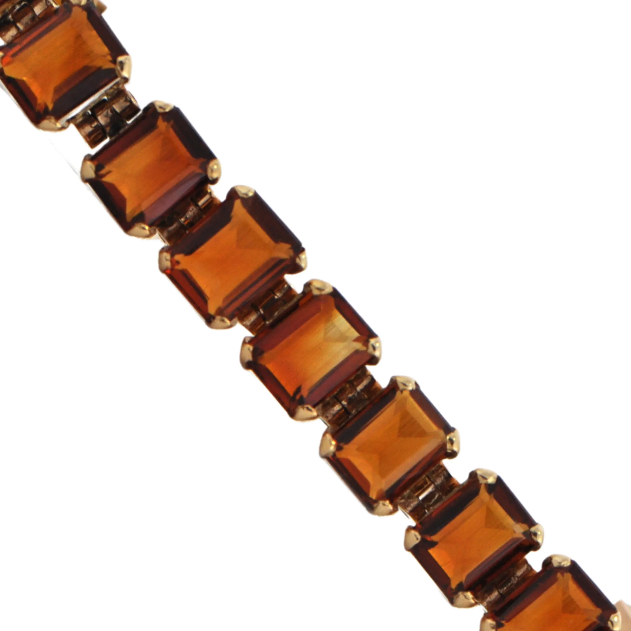 Retro 38ct Citrine 18k Gold Bracelet