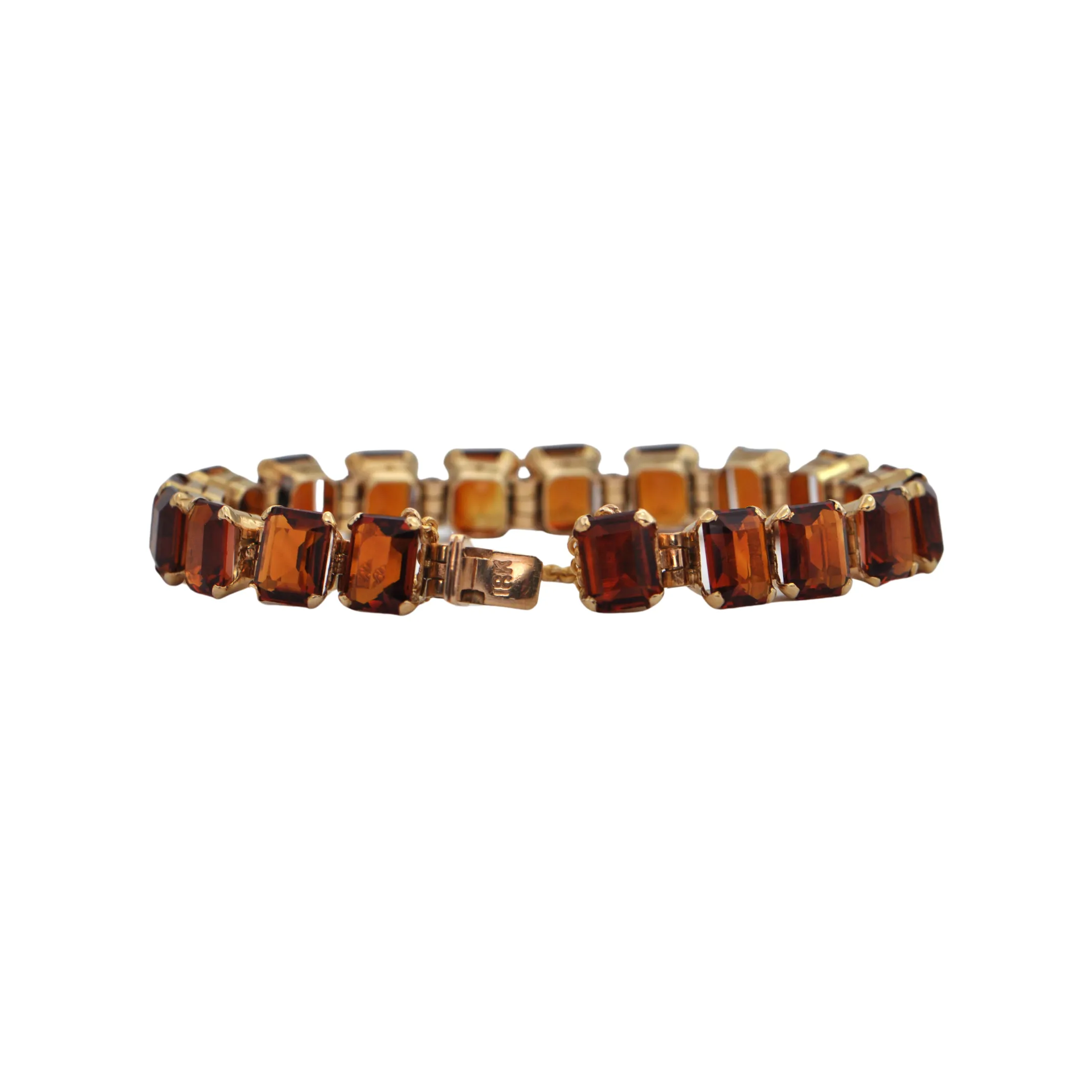 Retro 38ct Citrine 18k Gold Bracelet