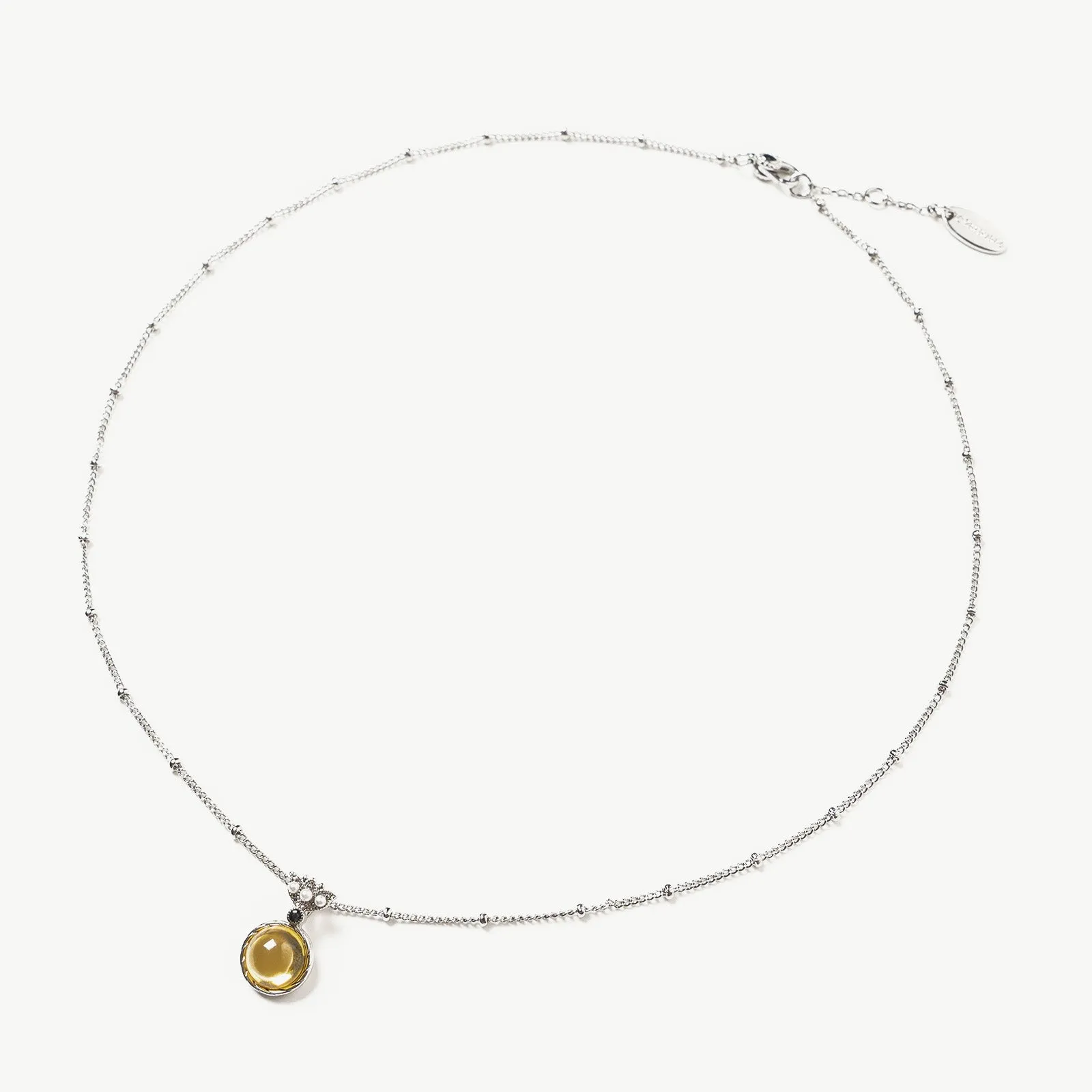 Round Gemstone Pendant Necklace