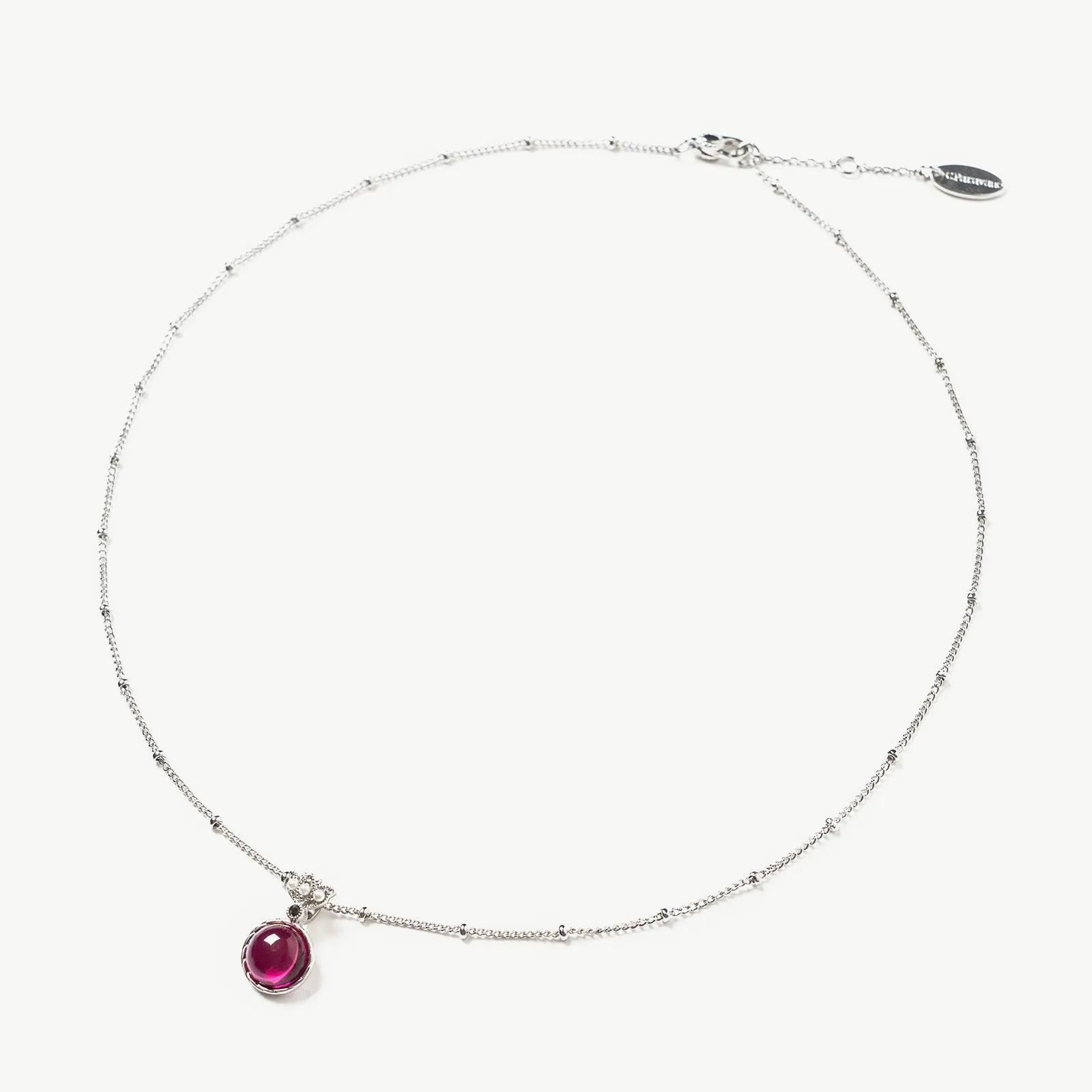 Round Gemstone Pendant Necklace