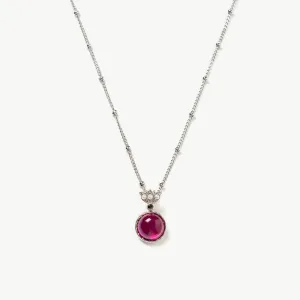 Round Gemstone Pendant Necklace