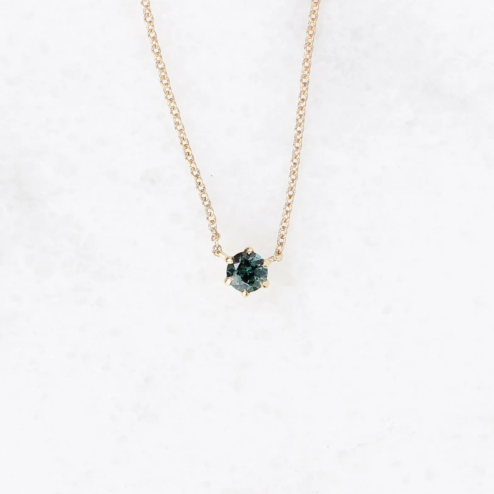 Round Green Sapphire Necklace