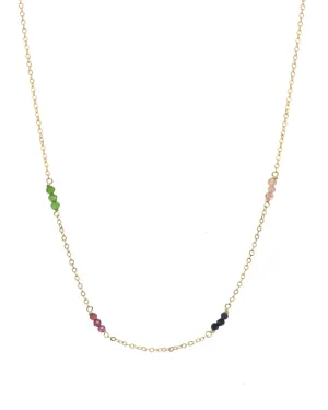 Sahar Gold Beaded Gem Necklace