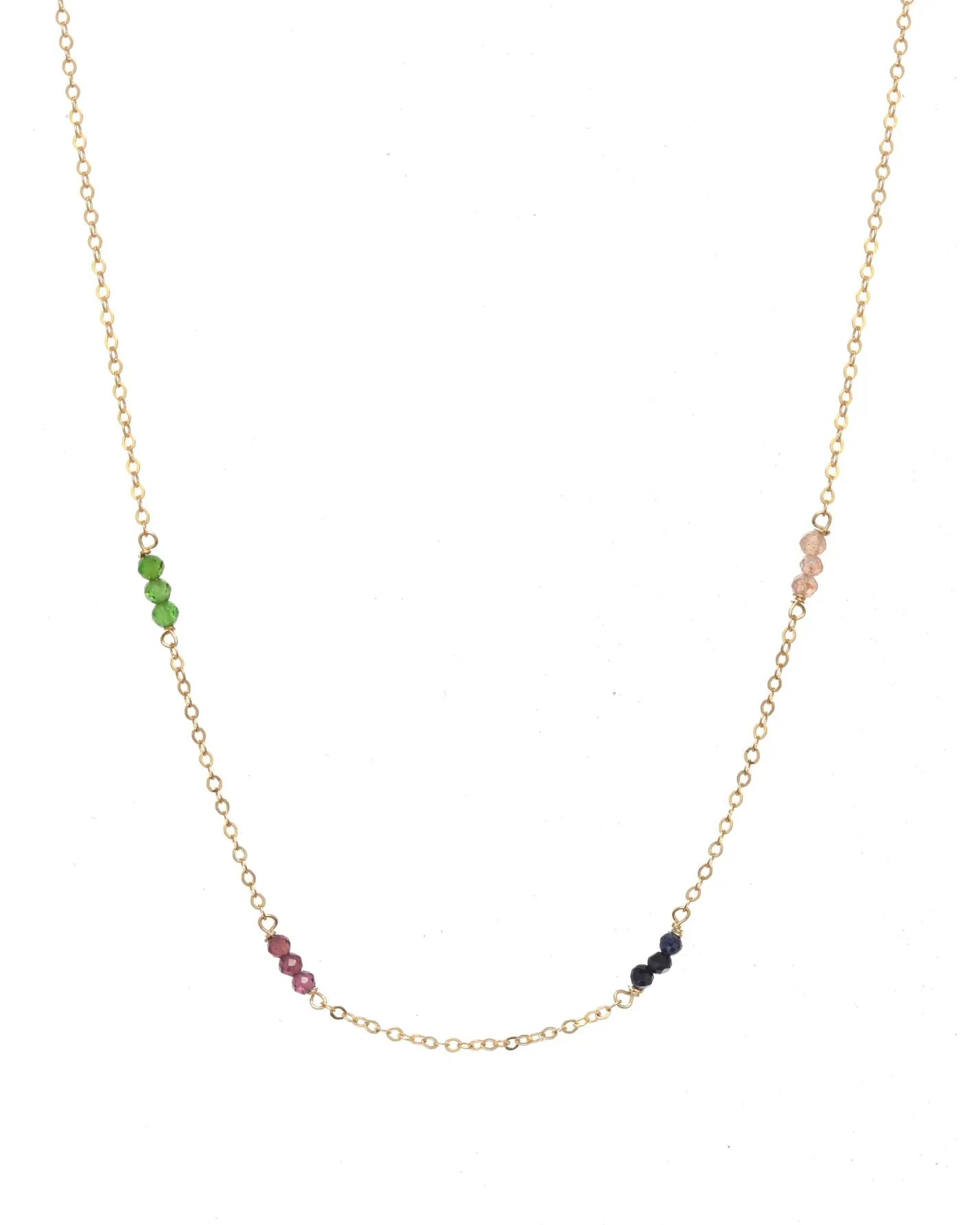 Sahar Gold Beaded Gem Necklace