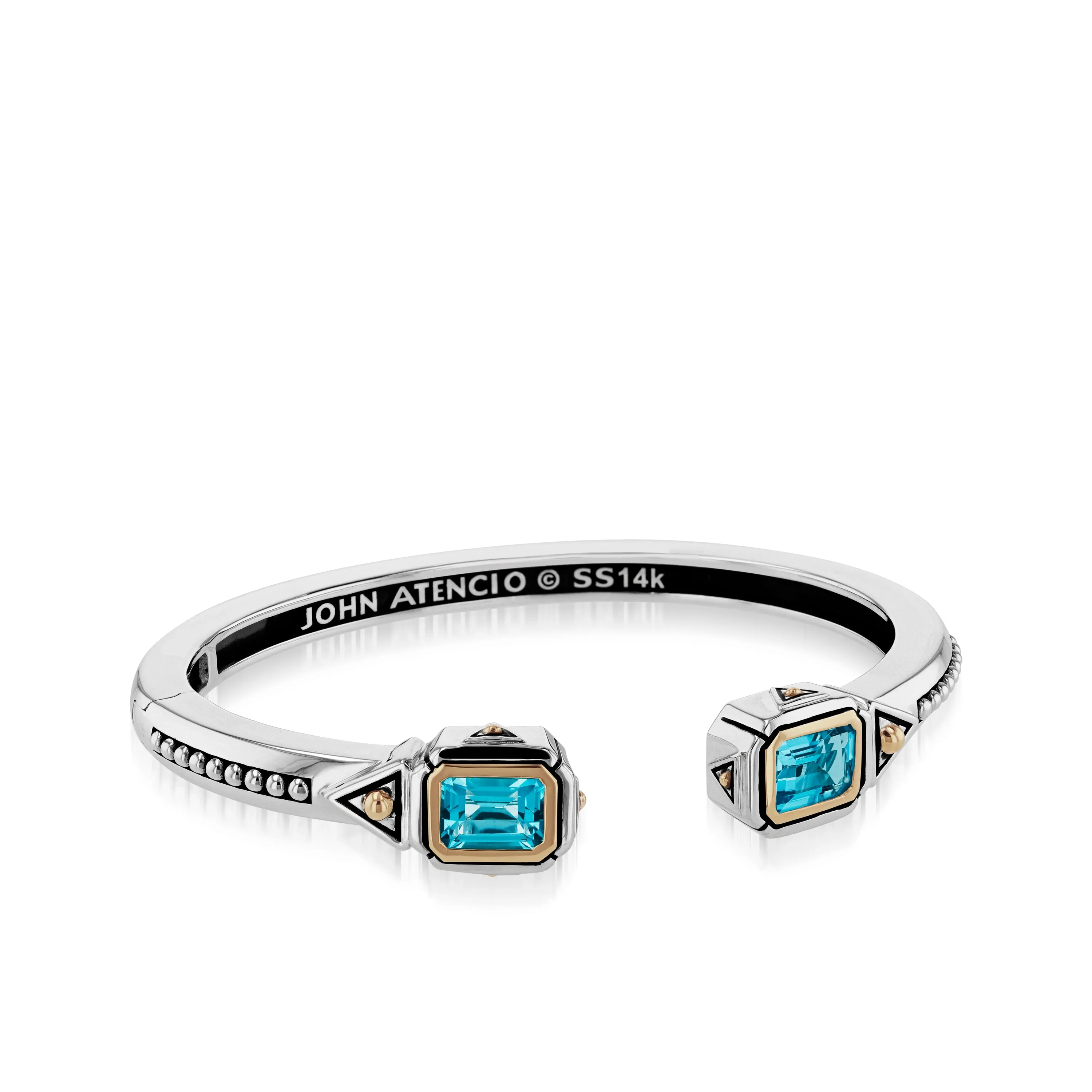 Sahara Gemstone Narrow Hinged Cuff Bracelet