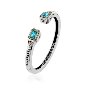 Sahara Gemstone Narrow Hinged Cuff Bracelet