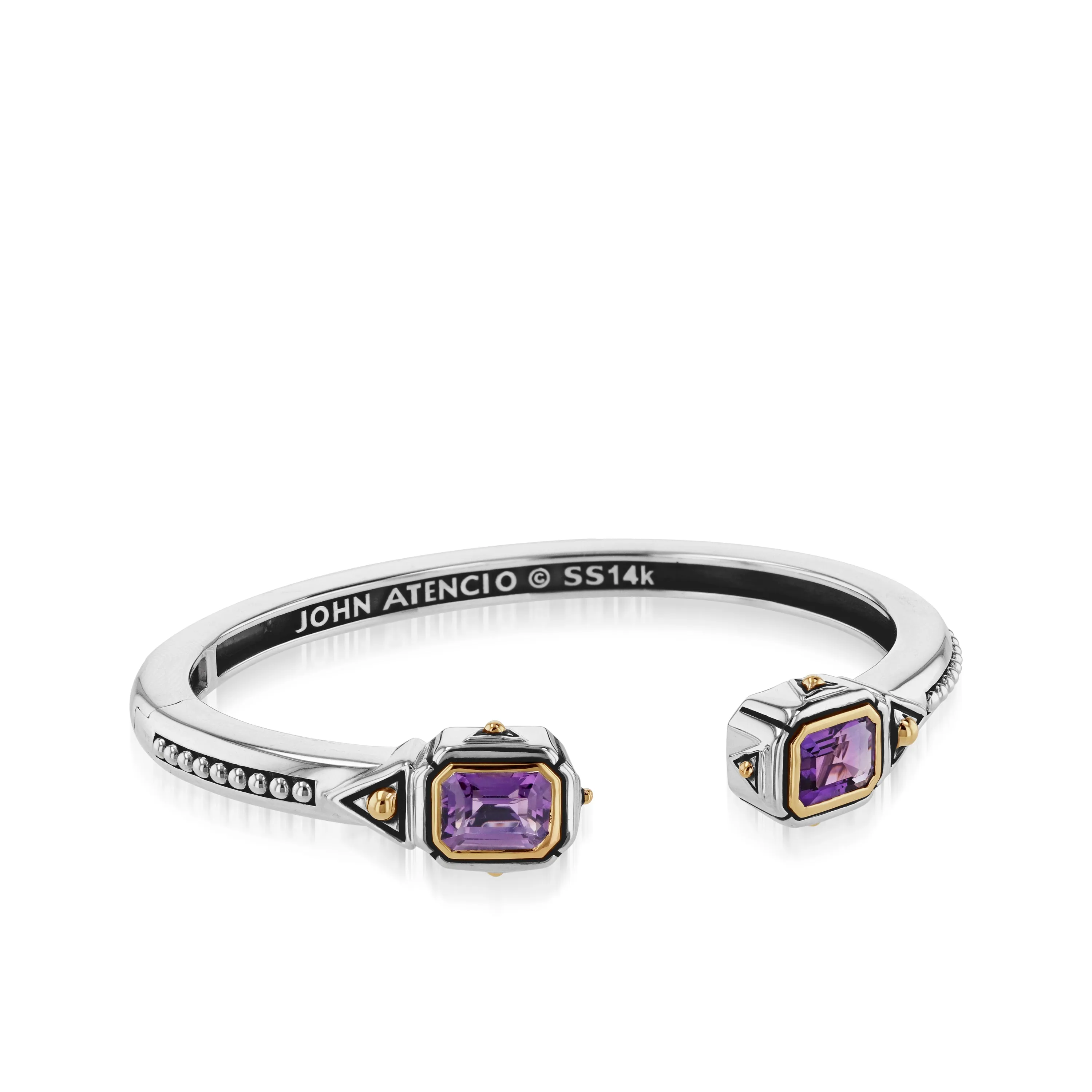 Sahara Gemstone Narrow Hinged Cuff Bracelet