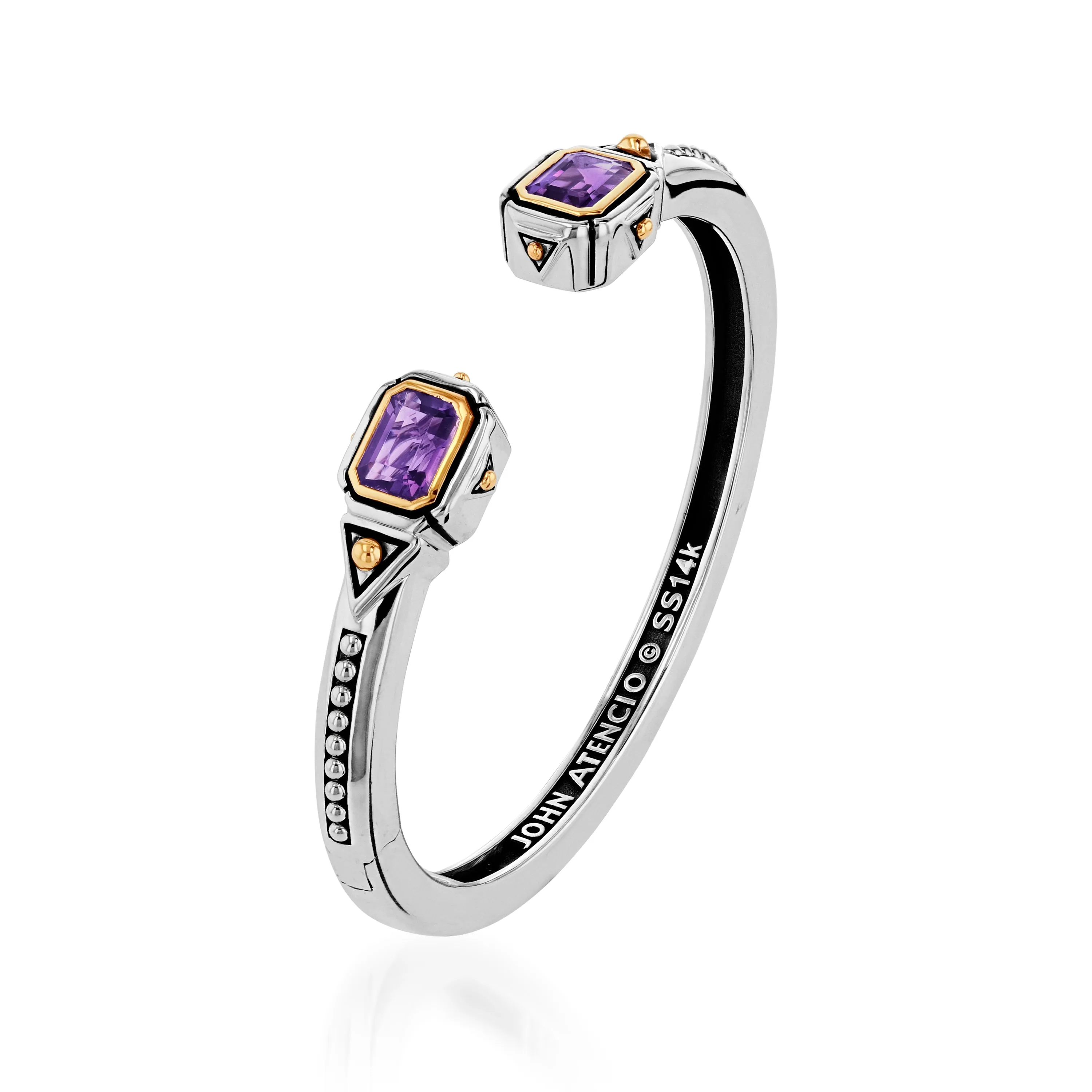 Sahara Gemstone Narrow Hinged Cuff Bracelet