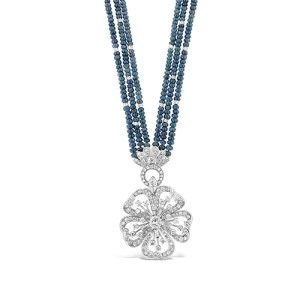 Sapphire Bead & Diamond Necklace