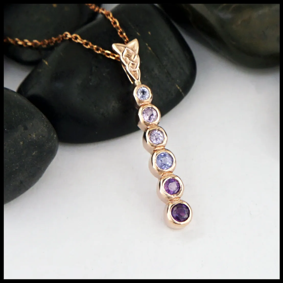 Sapphire Ombre Pendant in Rose Gold