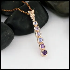 Sapphire Ombre Pendant in Rose Gold