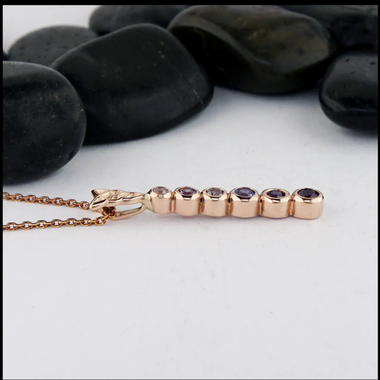 Sapphire Ombre Pendant in Rose Gold