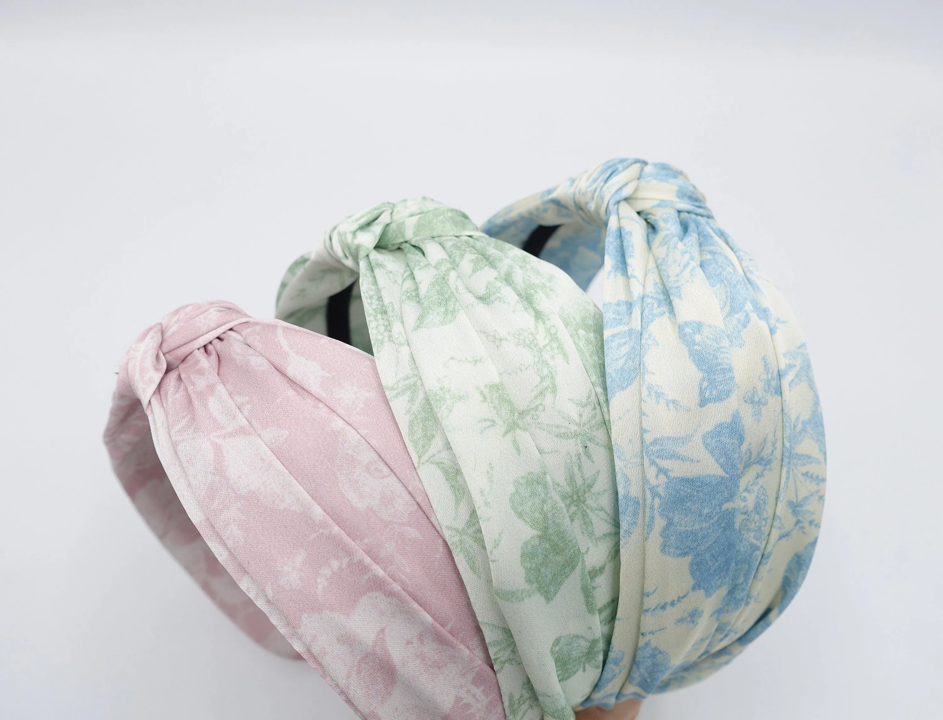 satin headband, floral knot headband, top knot headband for women