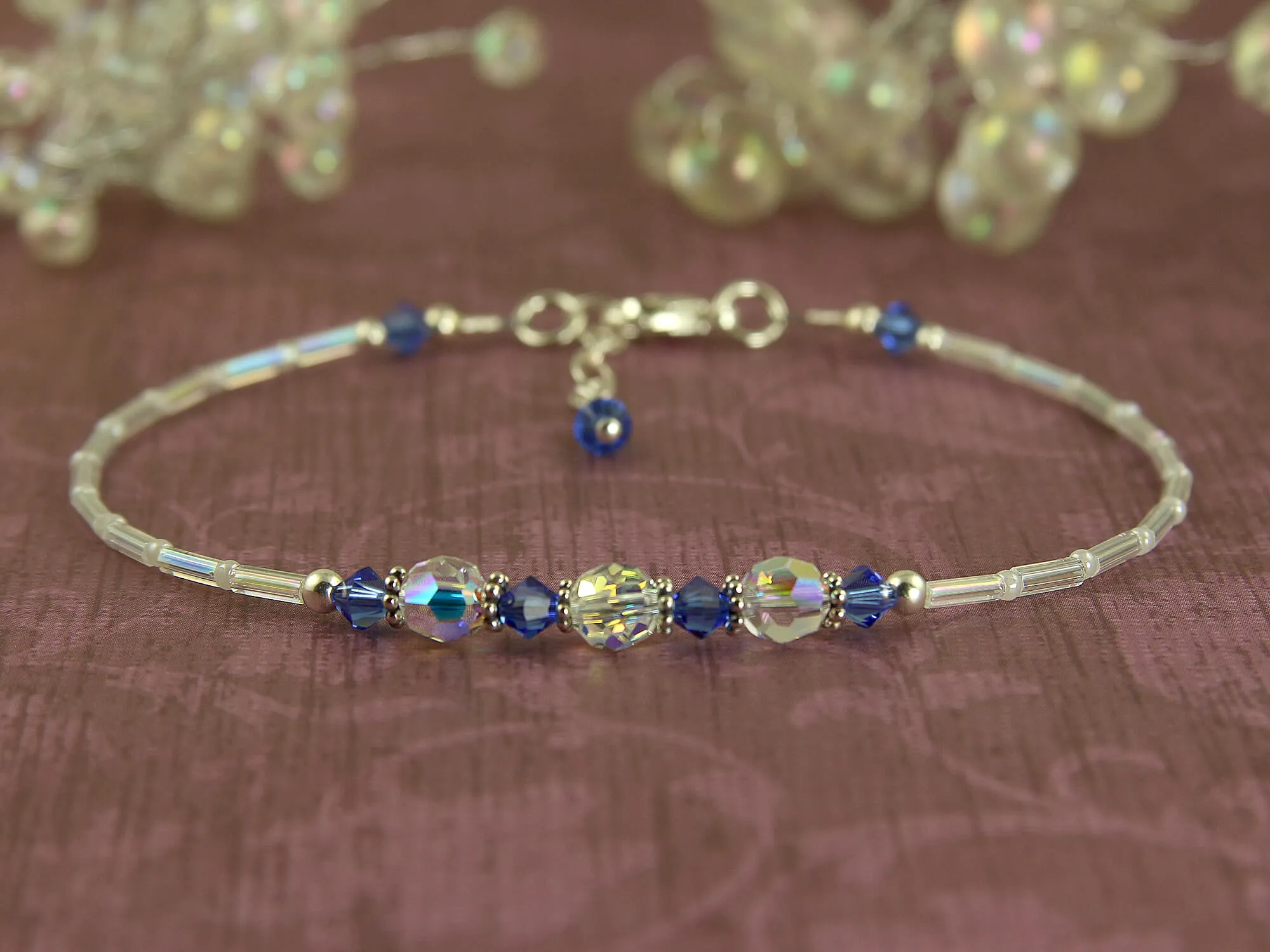 Serenity - Something Blue Wedding Sapphire Anklet