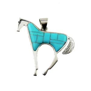 Sierra Turquoise Inlay Horse Necklace and Earrings Set