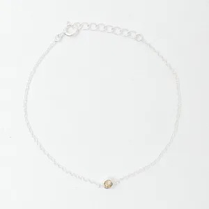 Silver Citrine Solitaire Bracelet